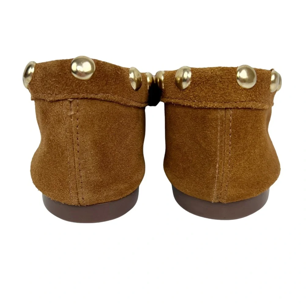 SOLD! SCHUTZ Laurie Studded Loafers in Wood Suede - Picture 5 of 8